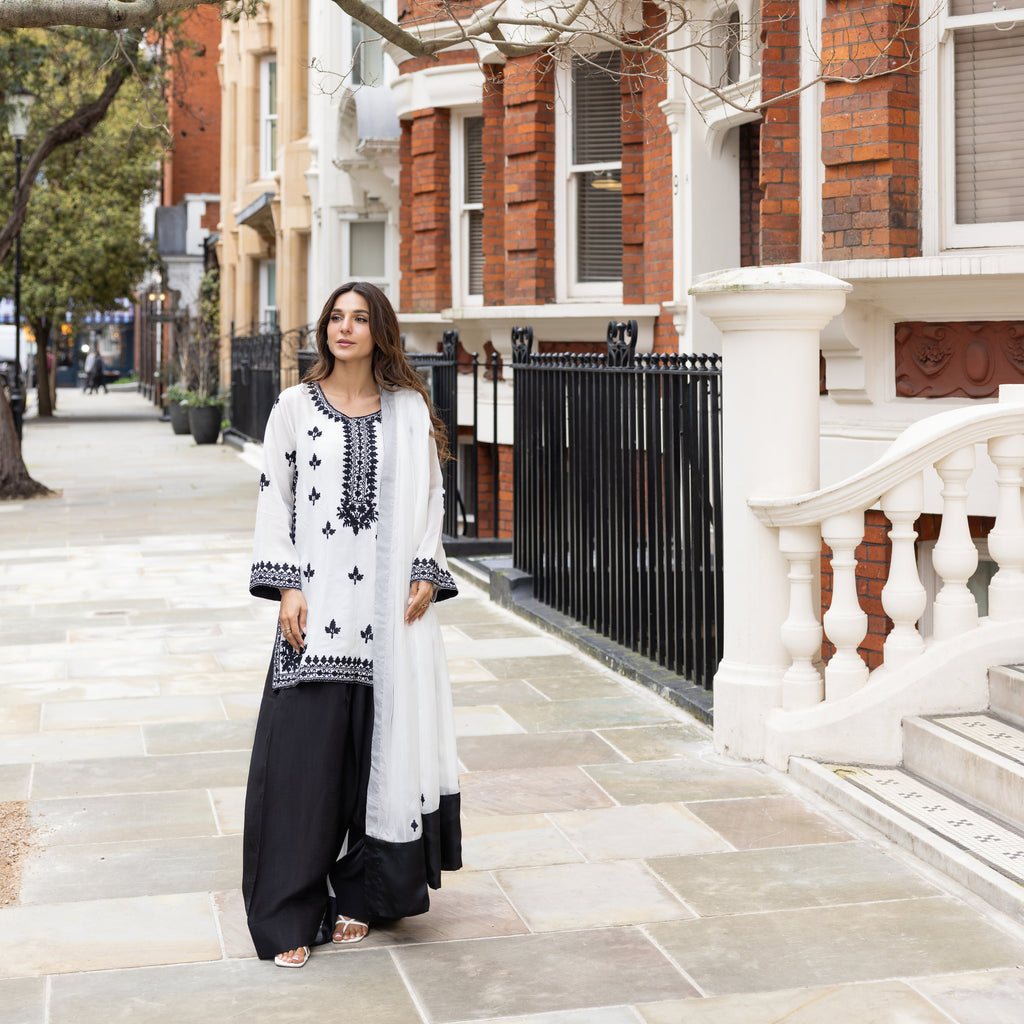 Monochrome Ethnic Farshi Shalwar Kameez