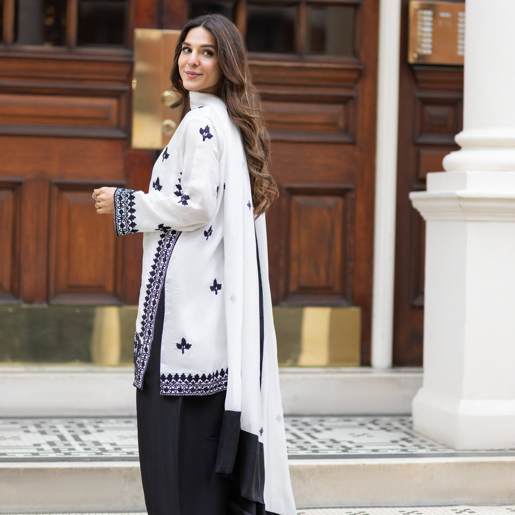 Monochrome Ethnic Farshi Shalwar Kameez