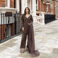 Brown Patchwork Embroidered Shalwar Kameez