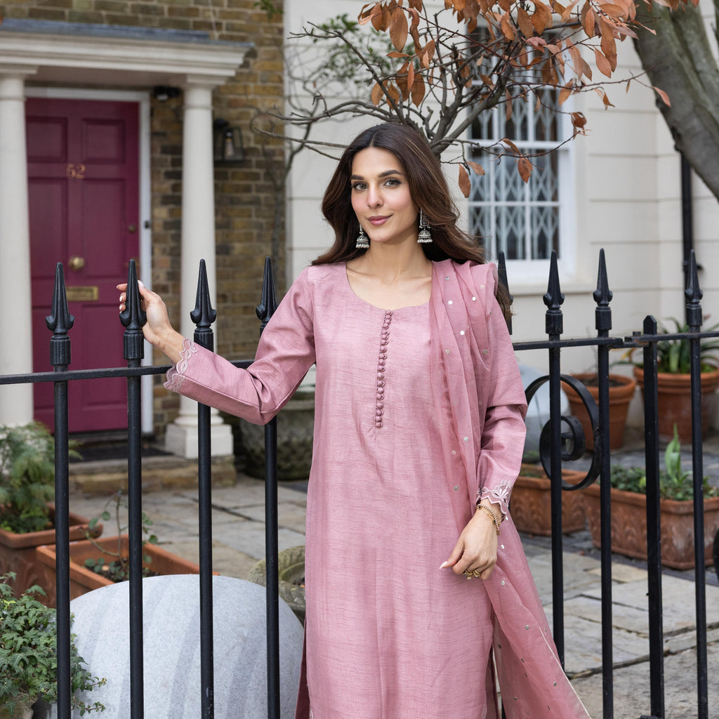 Baby Pink Cutwork 3 Piece