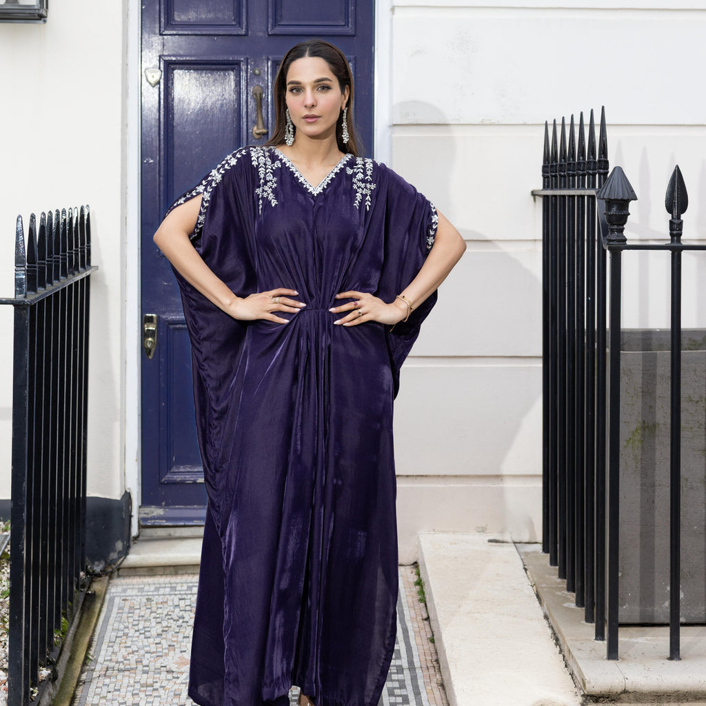 Royal Amethyst Velvet Kaftan
