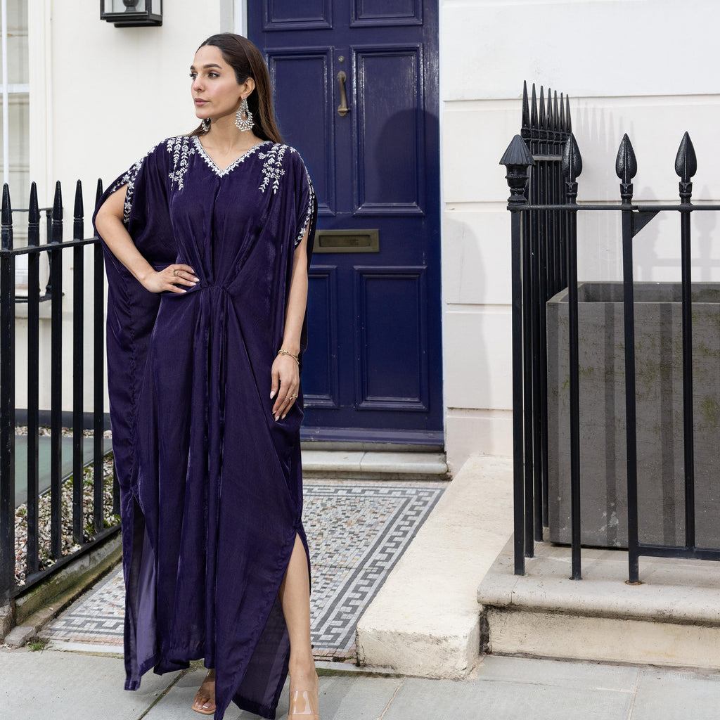 Royal Amethyst Velvet Kaftan