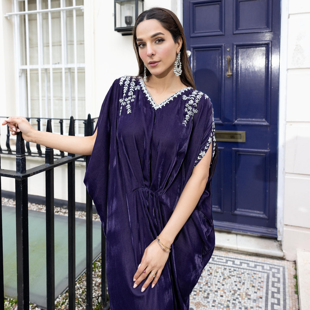 Royal Amethyst Velvet Kaftan