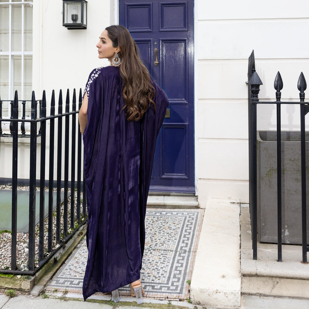 Royal Amethyst Velvet Kaftan
